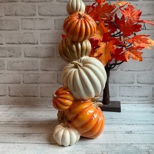 ACORN AND OAK Resin 16in Stacked Pumpkins